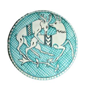 Scatola rotonda in ceramica Giacomini, Orvieto, anni 1960