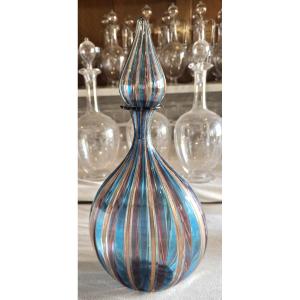 Bottiglia in vetro soffiato – Murano, attribuita a Salviati, anni 1960-1970