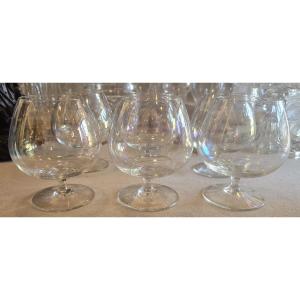 Insieme di 6 calici da cognac in vetro  soffiato Nason moretti anni '60