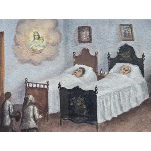 Pittura votiva e naïf, gouache, ex voto italiano, 1920