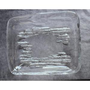 Centrotavola svuotatasche in cristallo, Daum, Francia. Circa 1970