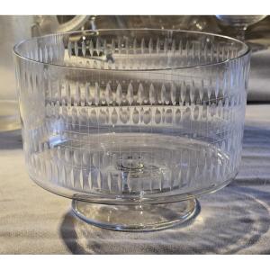 Fruttiera in cristallo, design scandinavo, circa 1960–1970