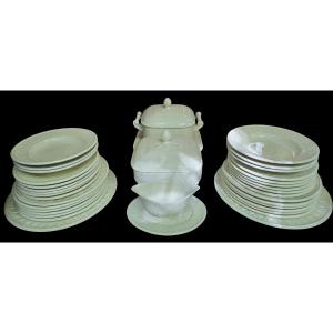 Servizio di piatti in maiolica Bassanello del 1968 composto da 36 pezzi