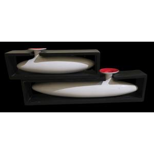Due vasi space age PA Crespi, design italiano anni 1960-1970
