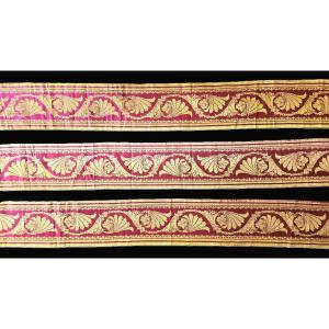 Striscia in seta operata operata a jacquard di epoca Impero