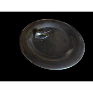 scultura piatto decorativo in basalto nero firmato G. Gozzani 1987
