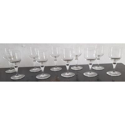 Lot 10 Verres Cristal Baccarat Mod. Normandie  H 13  Cm