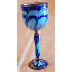  Petit Verre à Liqueur En Verre soufflé Bleu Turquoise Panaché