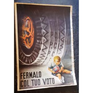 Deux Affiches Propagande électorale Anticomuniste Italie Sicile Juin 1955