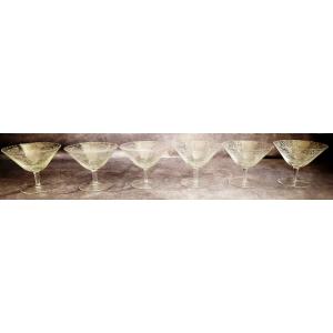 Lot Six Coupes à Champagne Cristal Rosenthal Design Ron Winblad 