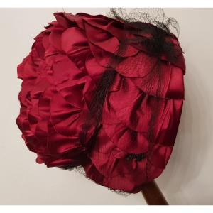 Chapeau Recouvert De Pétales Fleurs Modisterie Années 1950