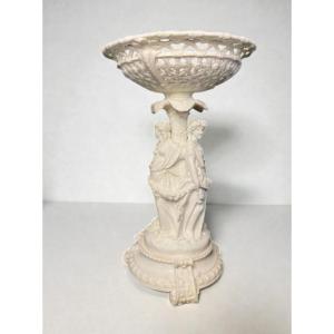 Minton, Large Porcelain Cup And Basket With Three Graces 19th Century