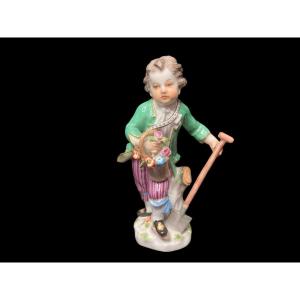 Collectible Meissen Subject In Porcelain Gardener 20th