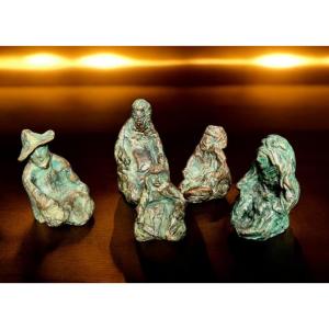 Kyna De Schouël, Five Small North African Bronzes Numbered 20th Century