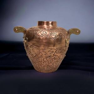 Art Nouveau Important Copper Jar Circa 1900