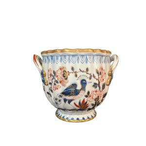 Paris, Porcelain Bottle Bucket With Bird Decor Early 20th Century
