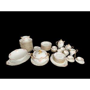 Tableware, 80 Piece Limoges Dartigeas Porcelain Service Circa 1960