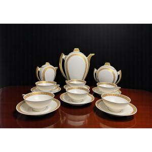 Art Deco, 9-piece Coffee Service, Limoges Porcelain, Circa 1930