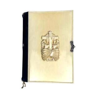 Paroissien Romain, Ivory And Silver-plated Metal, Morizot Edition, Paris 19th Century