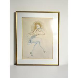 Fini Léonor, Lithograph Femme Accoudée Signed Numbered Circa 1970