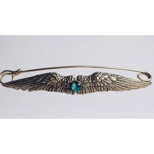 Antique Silver And Glass Pearl Brooch 