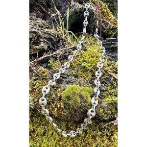 Ink Chain – Unisex Necklace In 925 Sterling Silver, Italy, Circa 1970