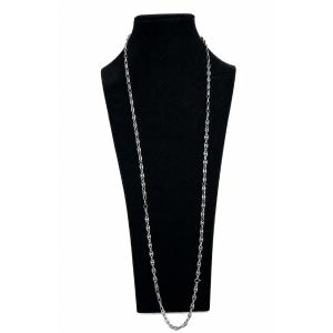 1970s Adjustable Long Necklace In Solid Silver