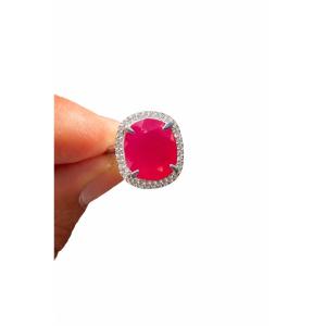 14-karat White Gold Ring With Rubies And Diamonds