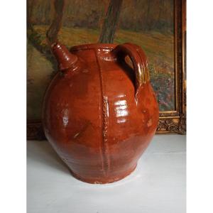Large Glazed Terracotta Oil Jar