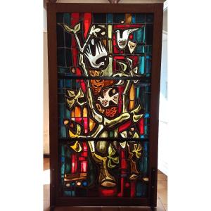 Modernist Stained Glass Window 1970