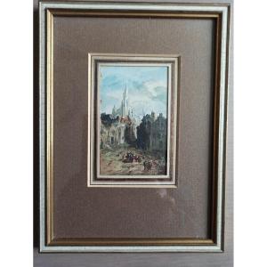Watercolor By Alexandre Dupendant, 19th Century