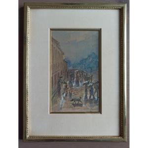 19th Century Watercolor Drawing