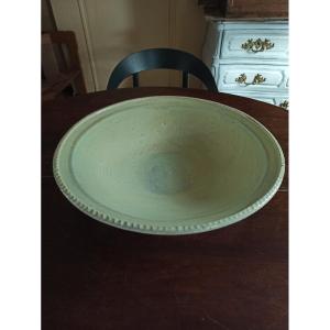 Large Celadon Green Stoneware Centerpiece Bowl 