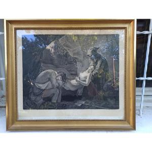 Important Charcoal 'atala Au Tombeau' From 1823