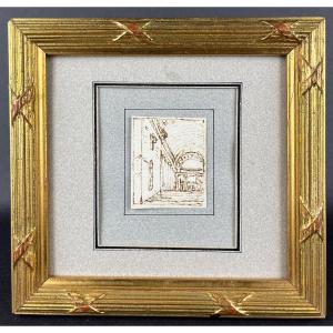 Victor Jean Nicolle (1754-1826) Study Of Architecture Italy Old Drawing Ink