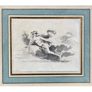 Italian School, 18th Century, Hermès Volant, Old Brown Ink Drawing