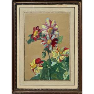 Henry De Waroquier (1881-1970) Flowers 1904 Oil On Paper