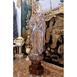 Virgin In Carved Oak, Early 17th Century