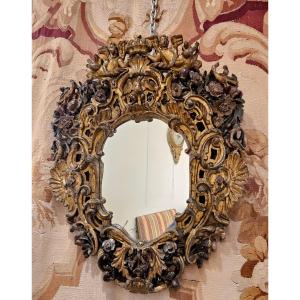  Louis XIV XVIIth Century Carved Linden Mirror