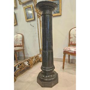 Louis XVI Style Column In Serpentine, 19th Century