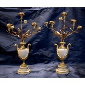 Pair Of "floral Vase" Candelabra, Louis XVI/18th Century