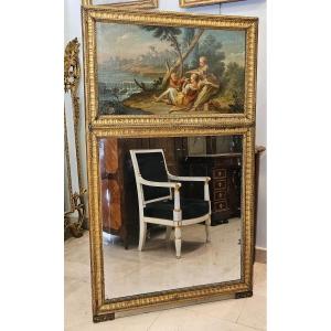 Carved And Gilded Wooden Trumeau, Louis XVI Period, 18th Century