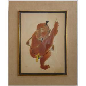 Multi-technique Drawing By Henri Nouveau (heinrich Neugeboren)