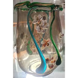 Glass Vase Attributable To Auguste Jean