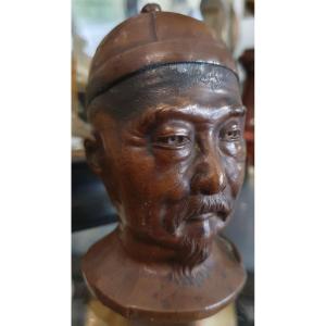 Regula Chinese Head Inkpot 19th Century