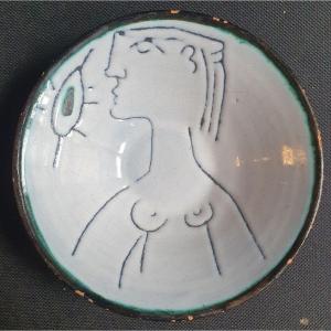 Ceramic Dish Monogrammed By Jacques Innocenti