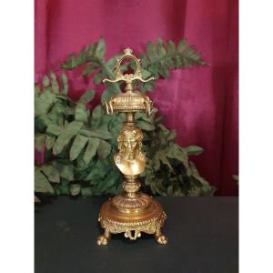 Gilt Bronze Watch Case With Antique-style Bust Of A Woman By Henri Picard
