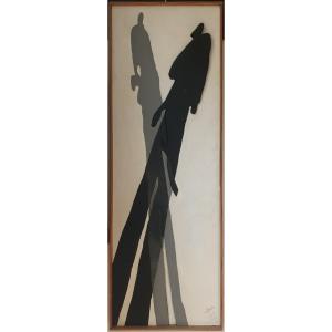 Acrylic Painting Shadow Of Raph Gatti By Jean Mas (1991)
