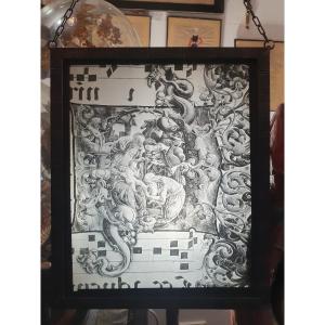 Set Of Two Photographic Plates On Glass - Family Scene & Antiphonary - Circa 1900