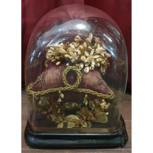 Napoleon III Square-based Bridal Globe With Crown, Bouquet And Earrings